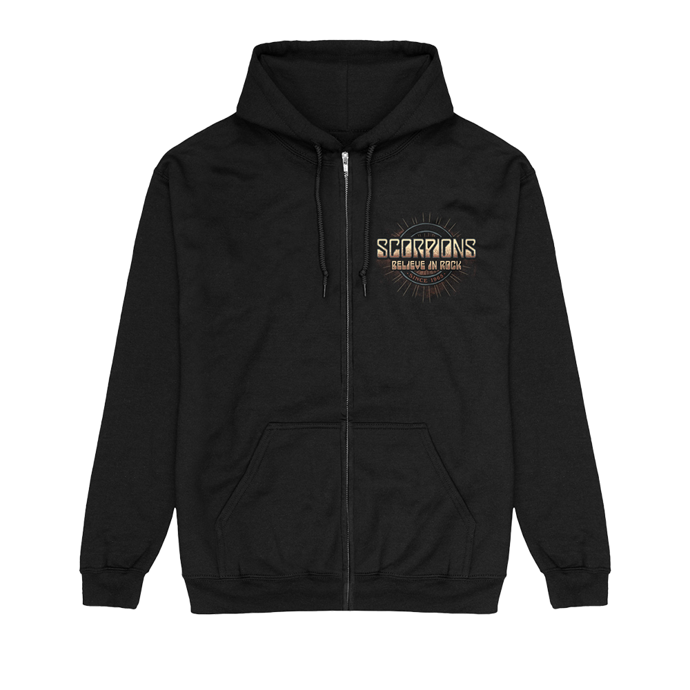 Believe In Rock Zip Hoodie Front
